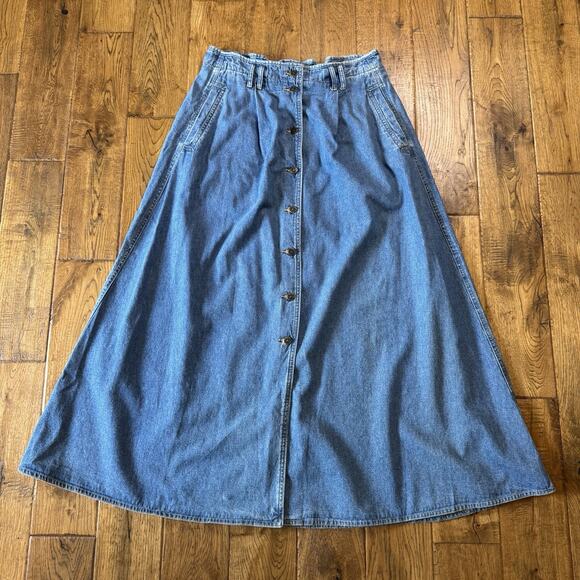 Lizwear by Liz Claiborne Dresses & Skirts - VTG Lizwear Skirt Womens Size 16 Blue Jean Western Cowgirl Cottagecore 90s Boho
